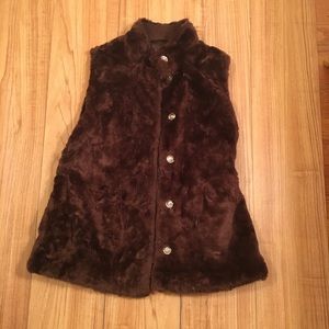Gymboree faux fur vest with tie belt